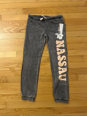 Vintage Havana Gray Joggers with Pink Nassau Graphic